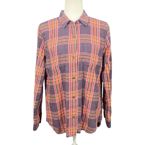 Madewell Tops - Madewell Classic Madras Plaid Button Down Shirt Medium Grunge 90's Skater